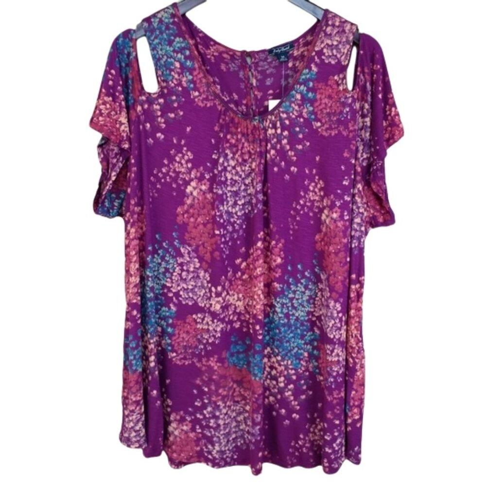 Lucky Brand Floral Cold Shoulder Top